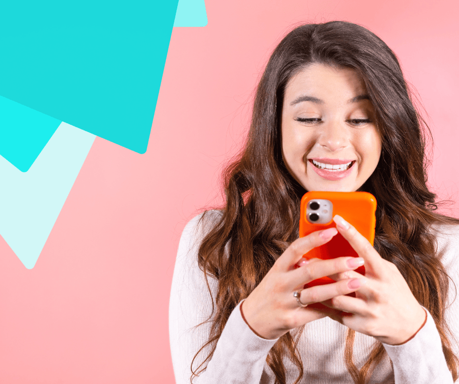 A women engaging with social media healthcare marketing on her phone