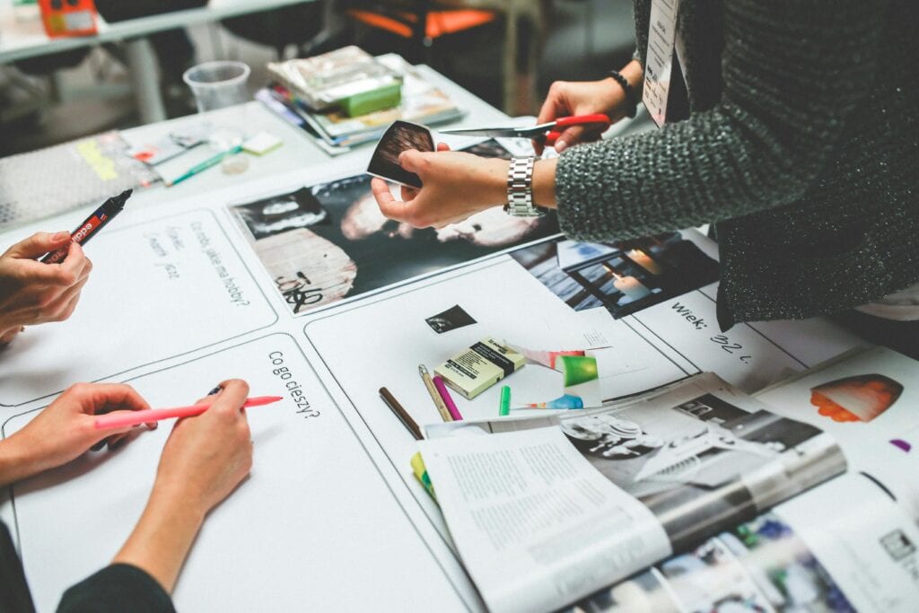 A group of creatives at work