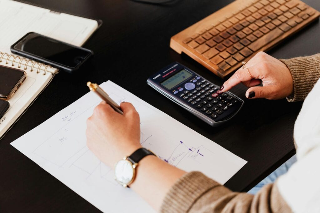 An accountant working